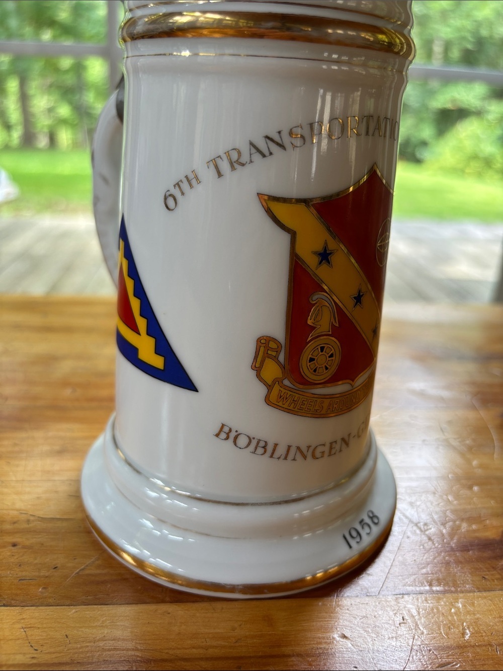 Vintage Beer Stein 6th Transportation Battalion 1958 Given To Honorary Member - Picture 5 of 16